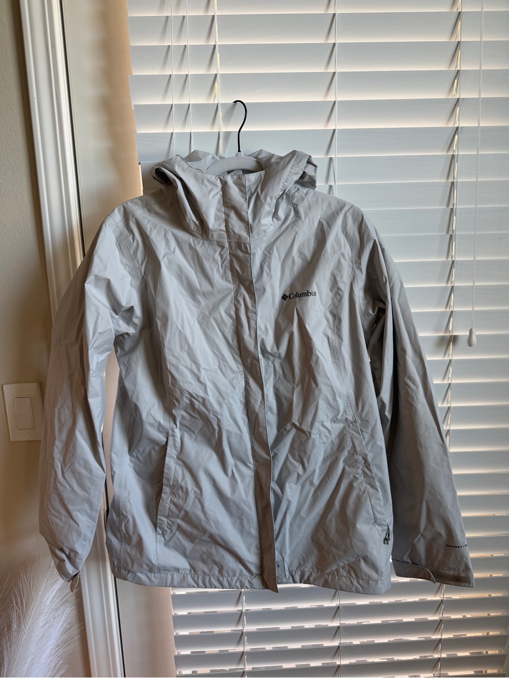 Columbia Light Gray Waterproof Hooded Utility Jacket